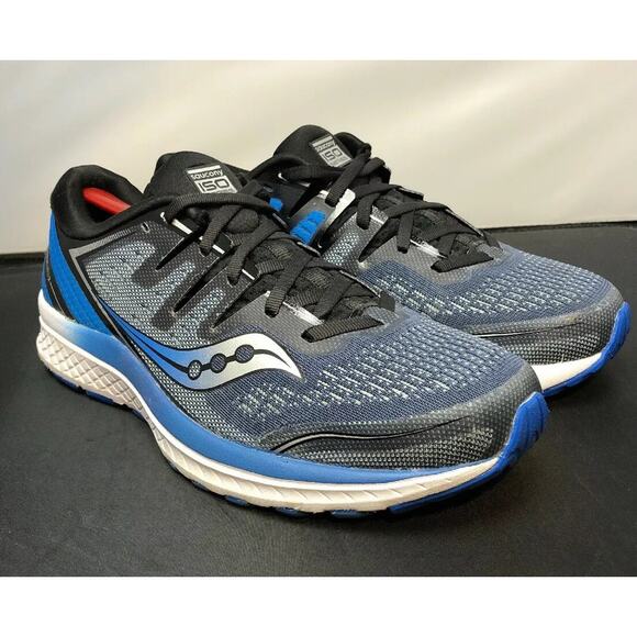 Saucony Guide ISO 2 Running Gym Shoes Sneakers Blue Silver Mens 8 Fast Ship - Picture 11 of 11